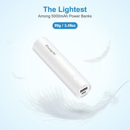 EnergyQC 5000mAh Fast Charging Portable Charger USBC Input