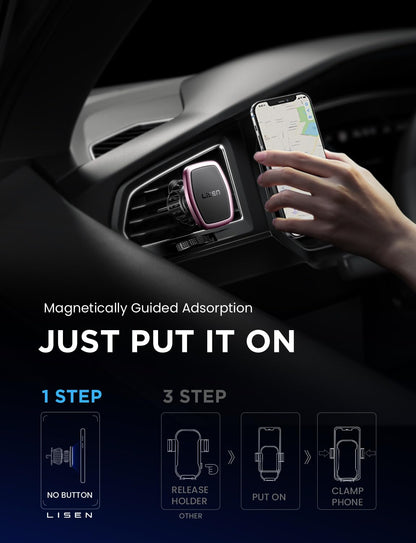 Lisen 2 Pack Magnetic Car Phone Mount For Vent 6 Magnets