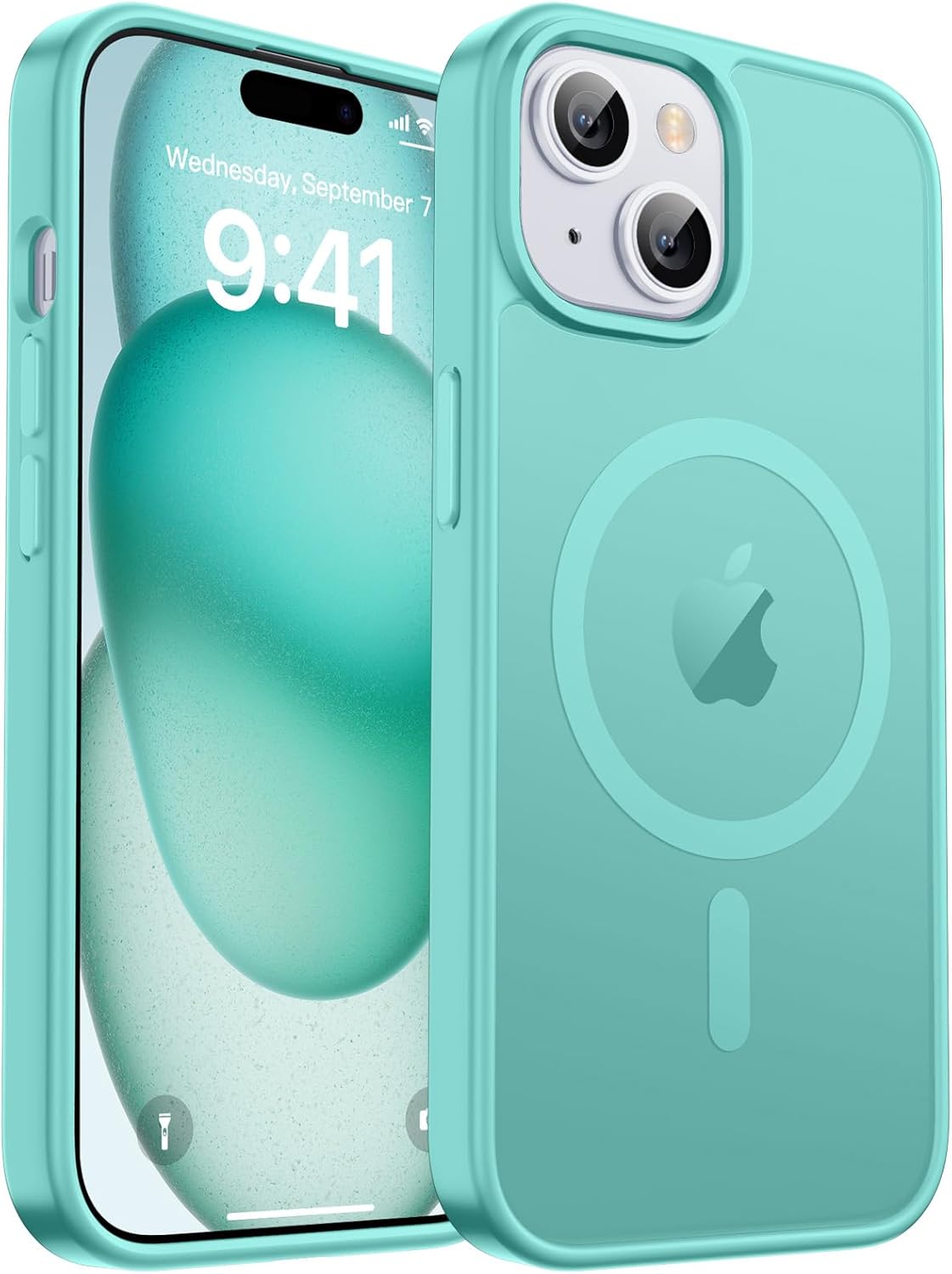 MagSafe Compatible iPhone 14 15 Case Matte Shockproof Anti Scratch Black