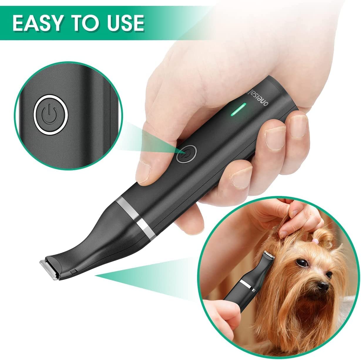 Oneisall Dog Clippers Cordless Low Noise Grooming Trimmer