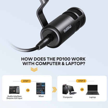 Maono PD100 XLR Cardioid Dynamic Podcast Microphone