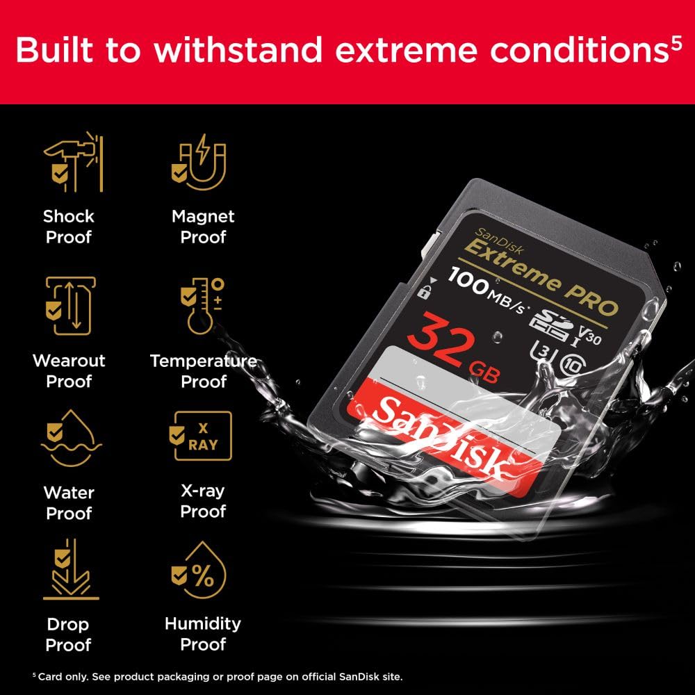 SanDisk 256GB Extreme PRO SD Card for Fast 4K Transfers