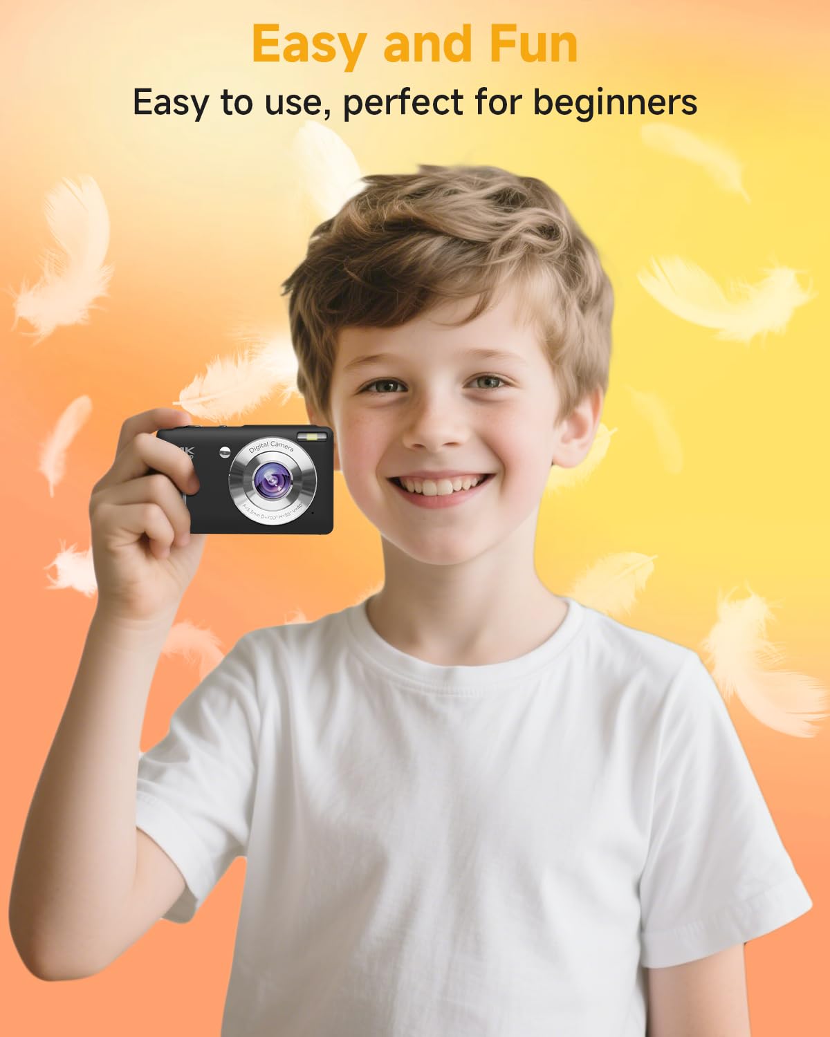 44MP Compact Digital Camera with 16X Zoom for Kids