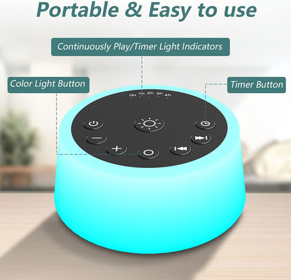 Color Noise Sound Machine With 10 Color Night Light