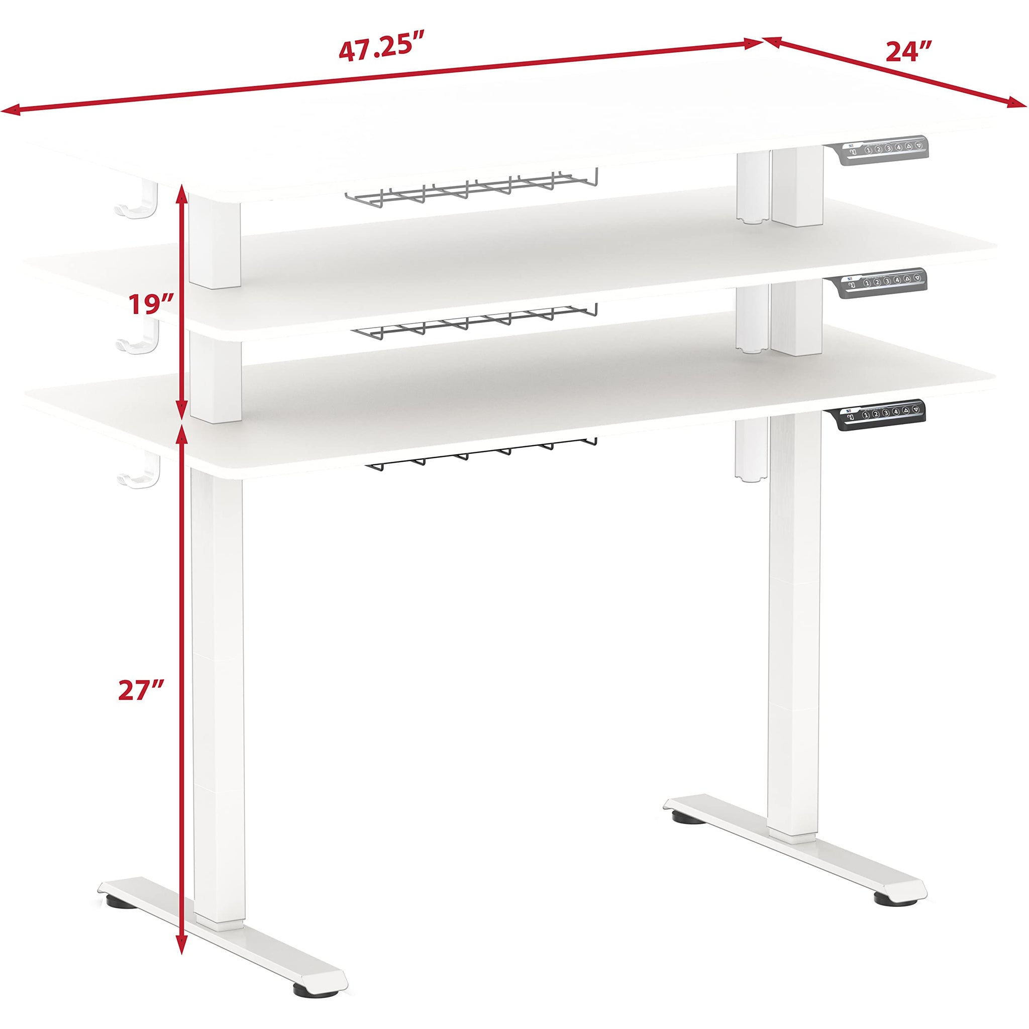 Electric Height Adjustable Desk with Cable Management