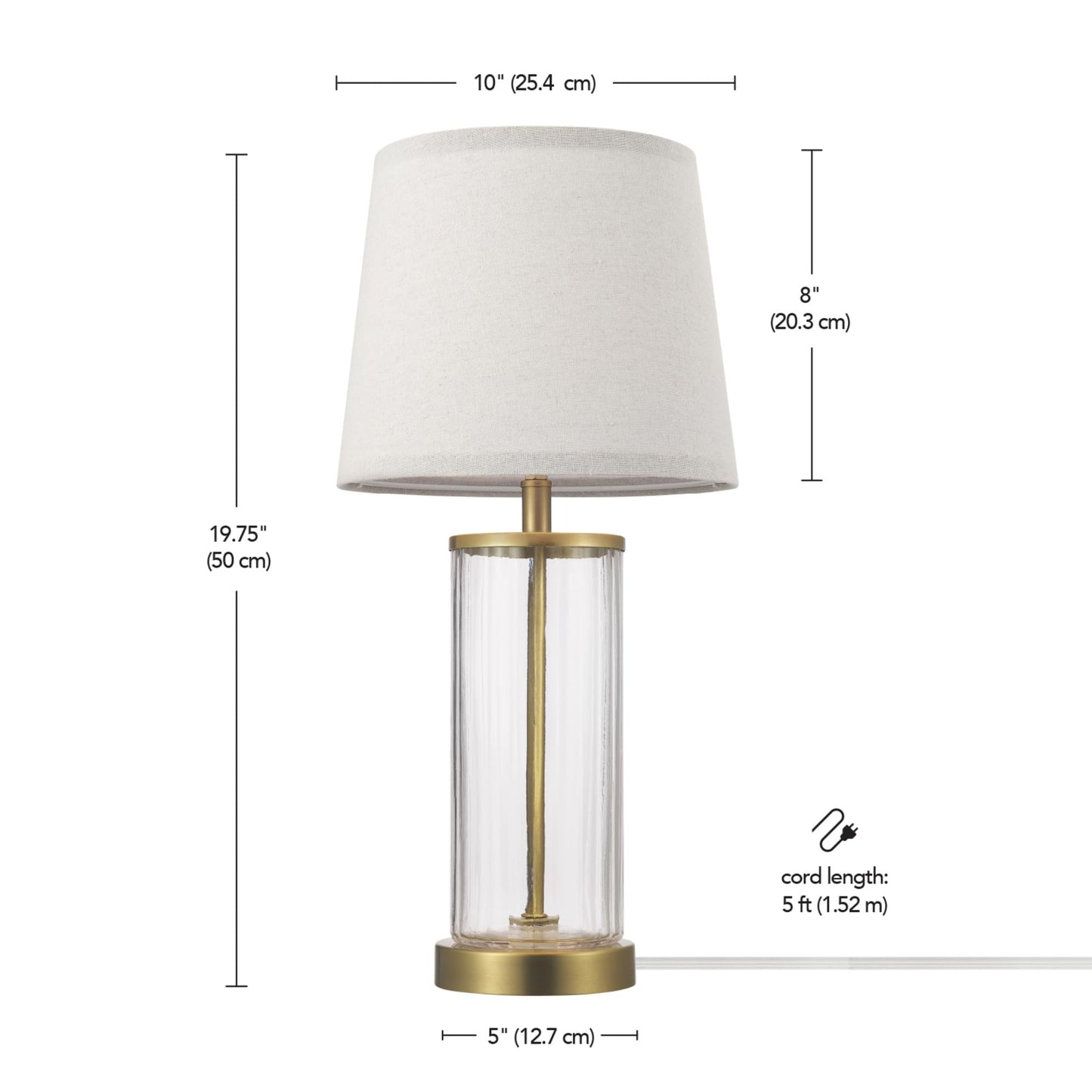 Maya 21 Inch Clear Glass Fillable Table Lamp