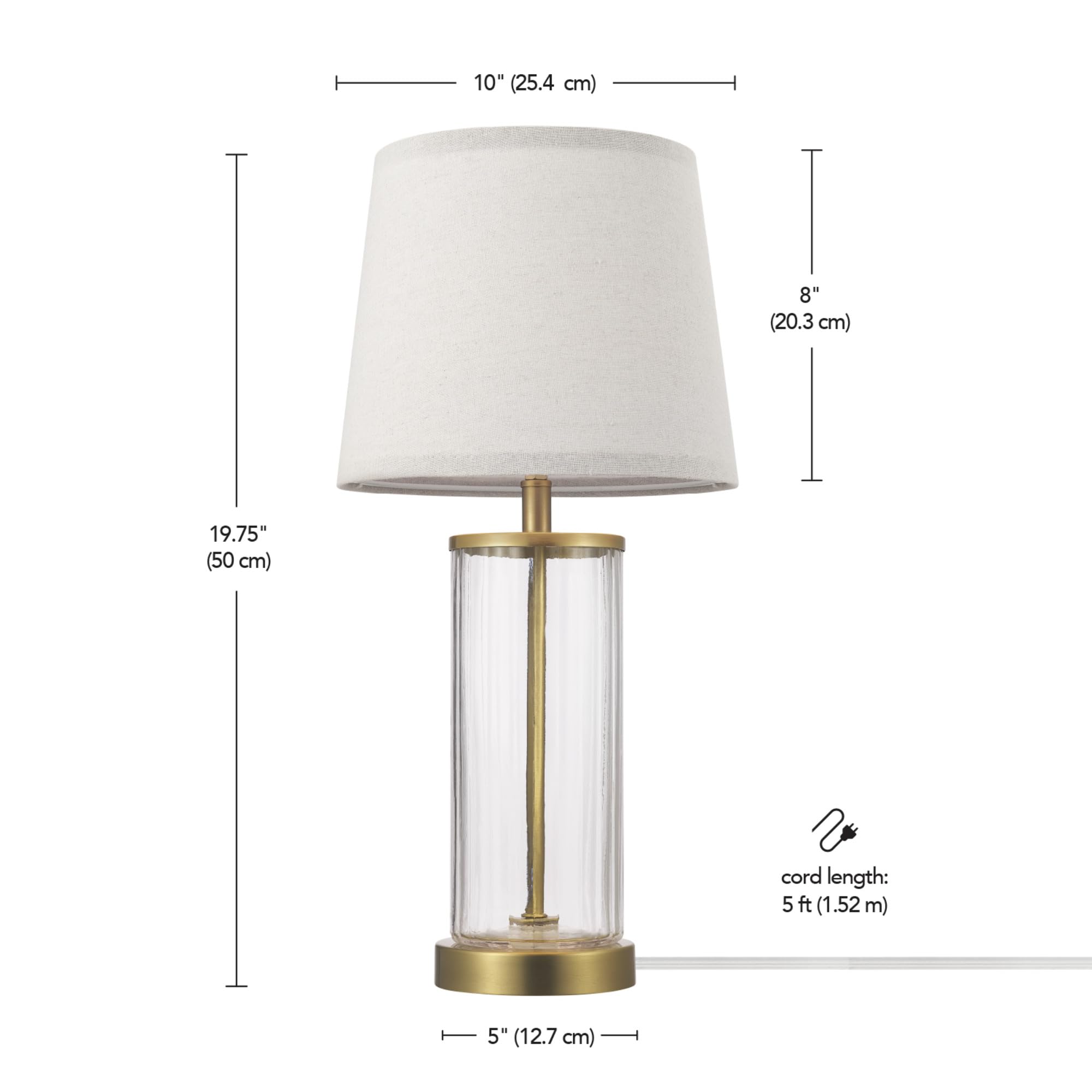 Maya 21 Inch Clear Glass Fillable Table Lamp