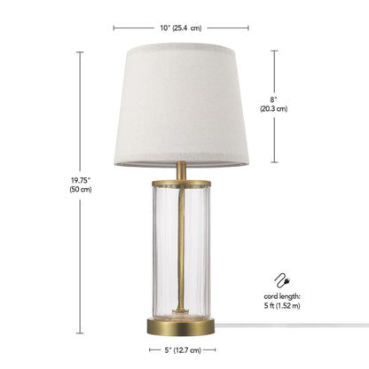 Maya 21 Inch Clear Glass Fillable Table Lamp