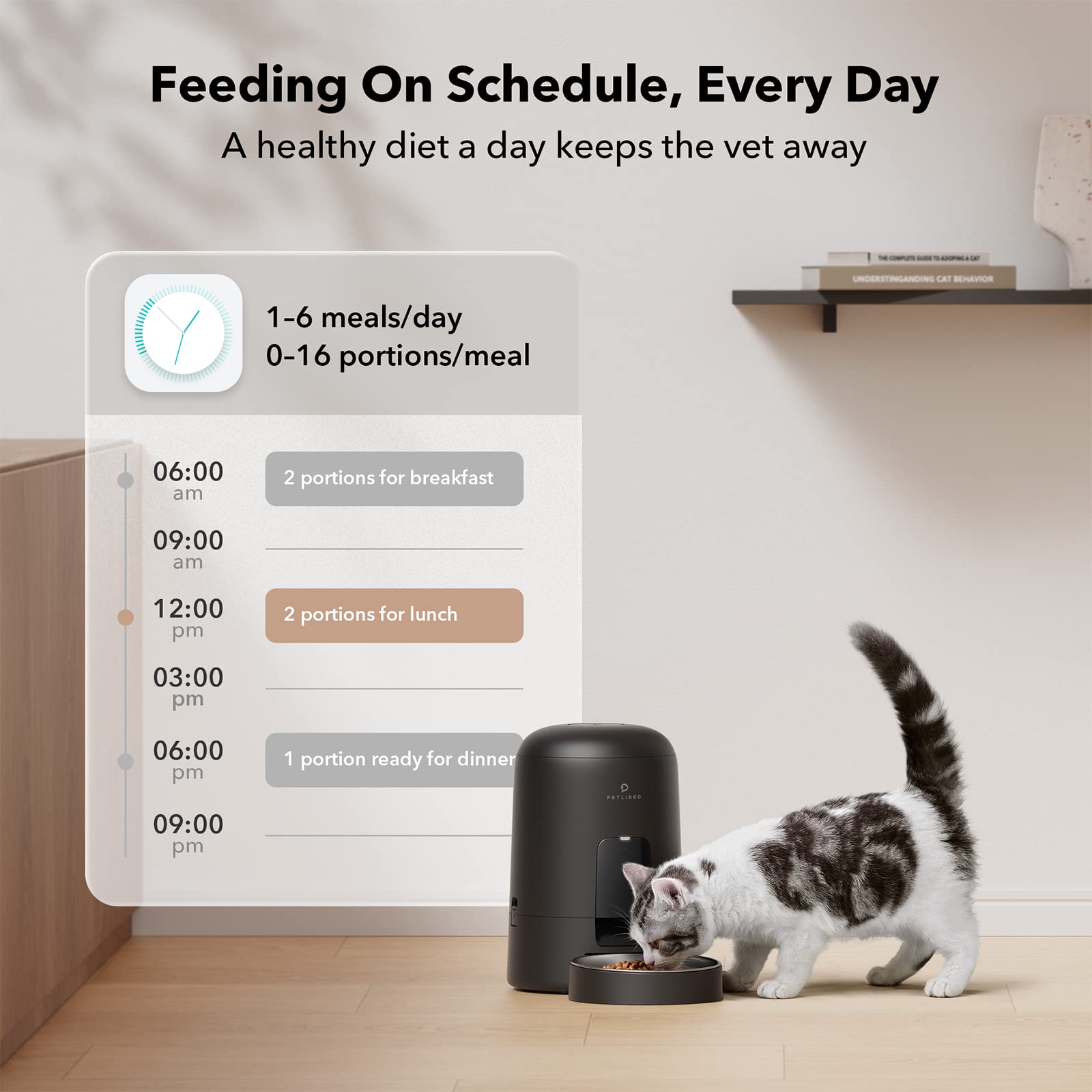 Smart Wi-Fi Cat Feeder with 30 Day Battery Life