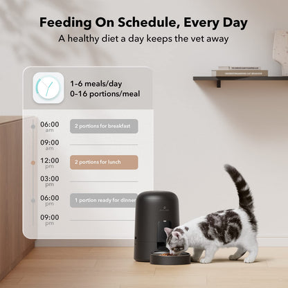 Smart Wi-Fi Cat Feeder with 30 Day Battery Life