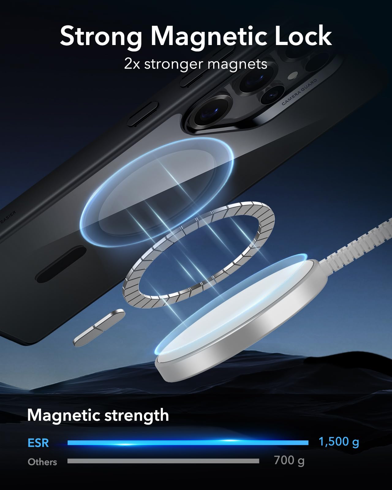 ESR Clear Black Case for Samsung Galaxy S25 Ultra