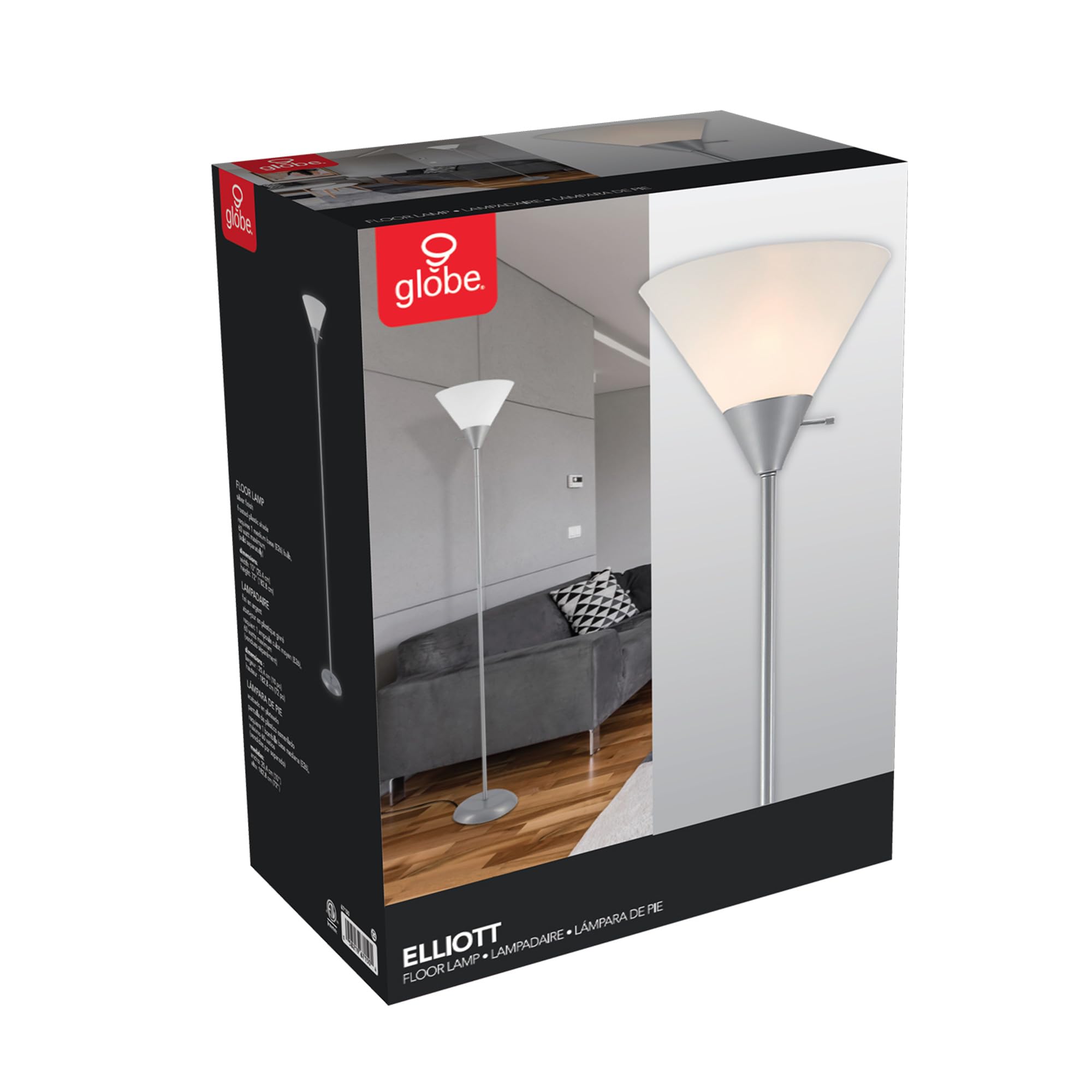 Globe Electric Delilah Floor Lamp with Adjustable Reading Light