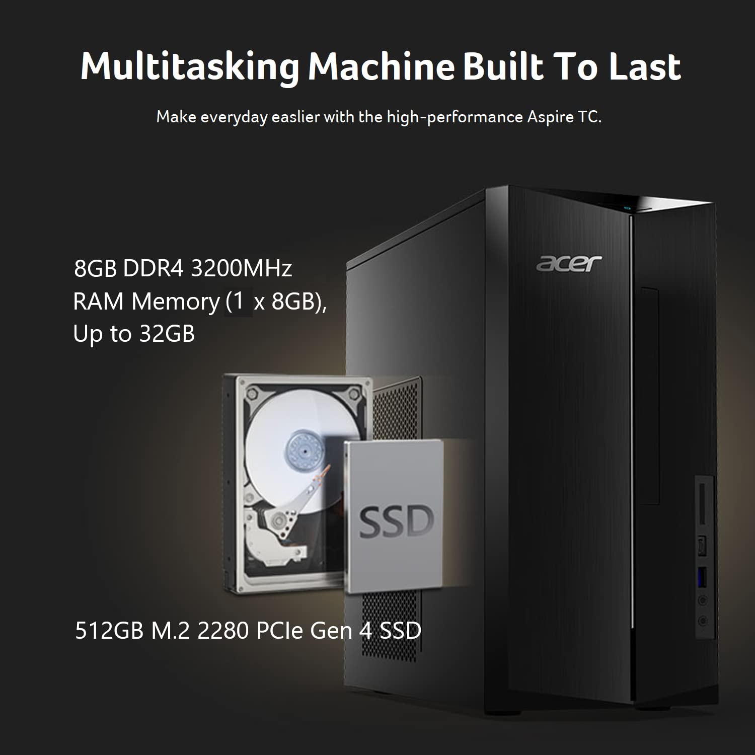 Acer Aspire TC Desktop with Fast Intel Core i5 Processor