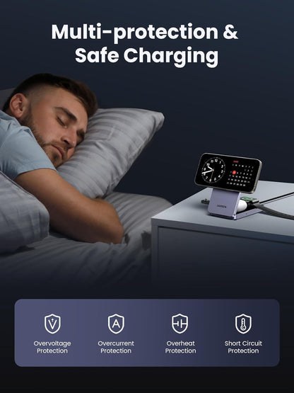 UGREEN MagFlow 3-in-1 Wireless Charger Station for iPhone
