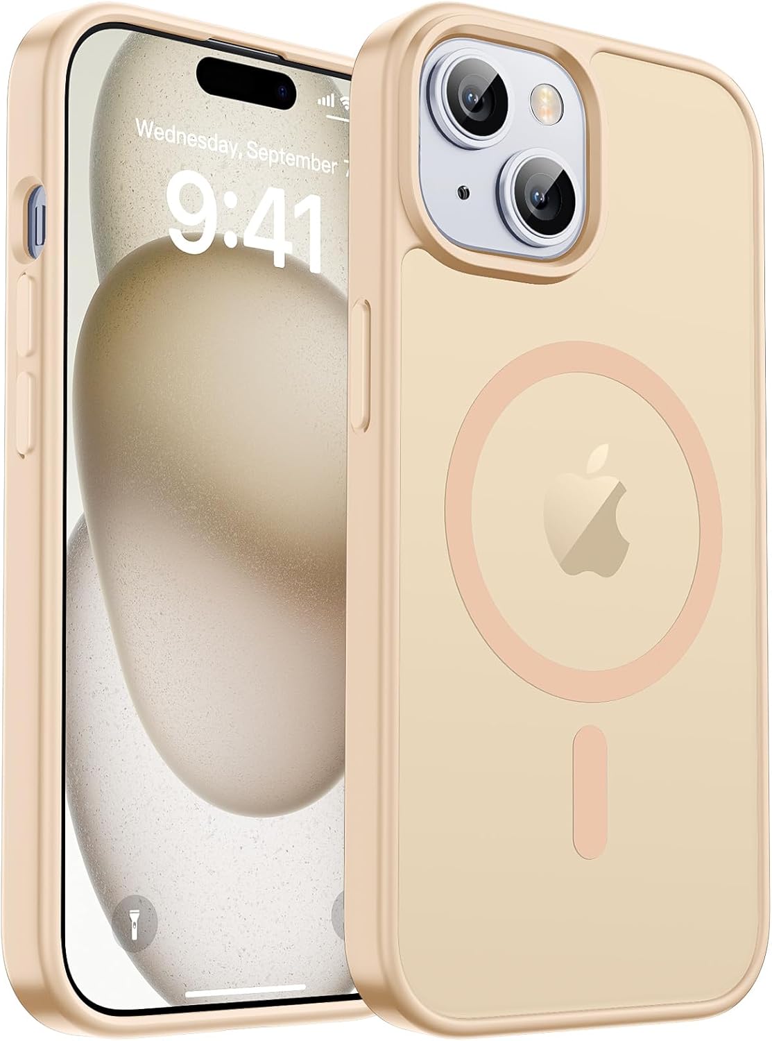 MagSafe Compatible iPhone 14 15 Case Matte Shockproof Anti Scratch Black