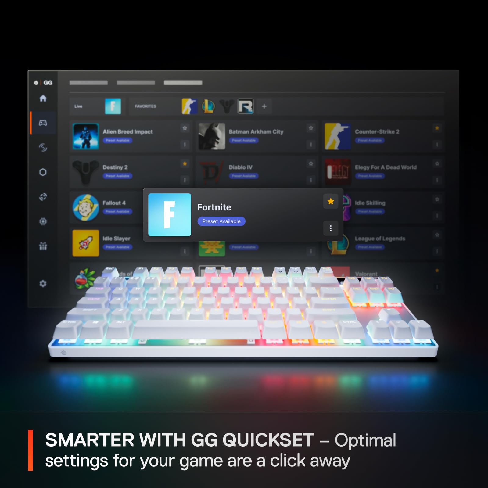 SteelSeries Apex Pro TKL White Keyboard with Adjustable Actuation