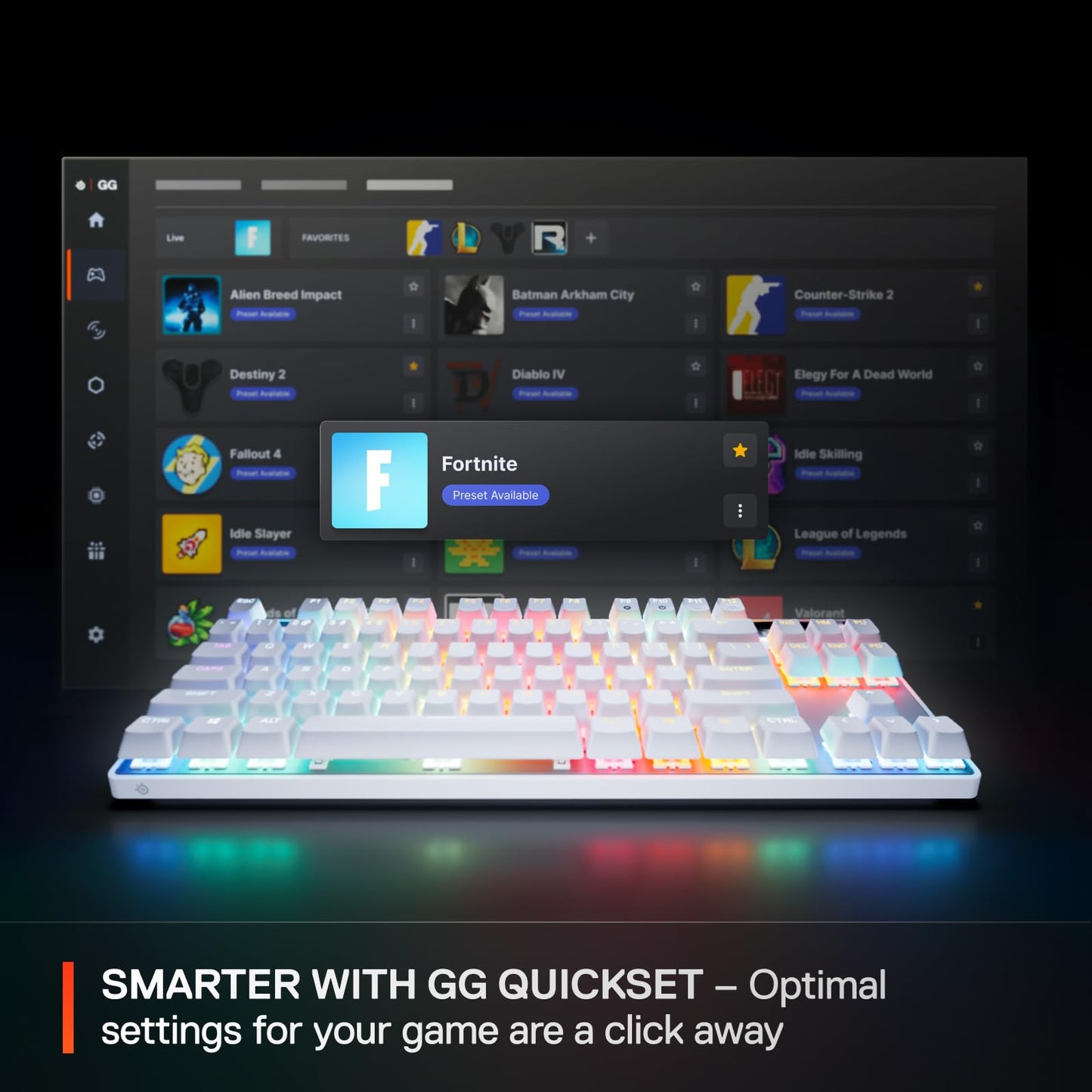 SteelSeries Apex Pro TKL White Keyboard with Adjustable Actuation