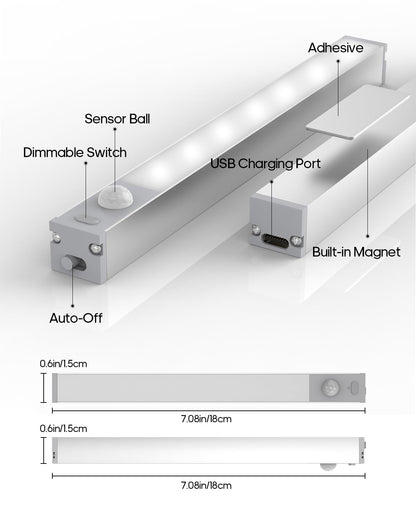6 Pack LED Under Cabinet Lights Wireless Charging Station
