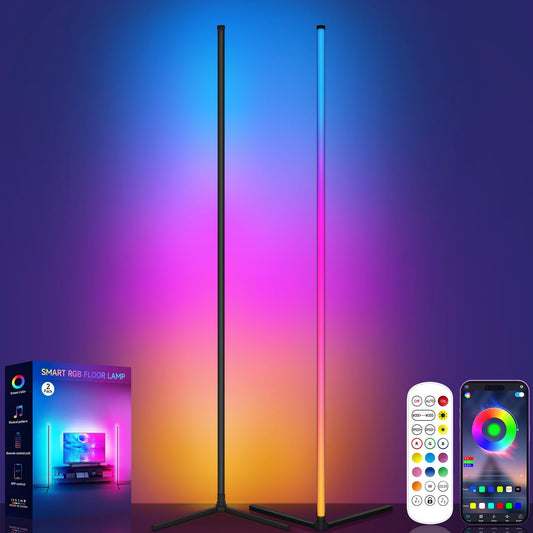 Corner Floor Lamp RGB LED With 16 Million Colors Music Sync