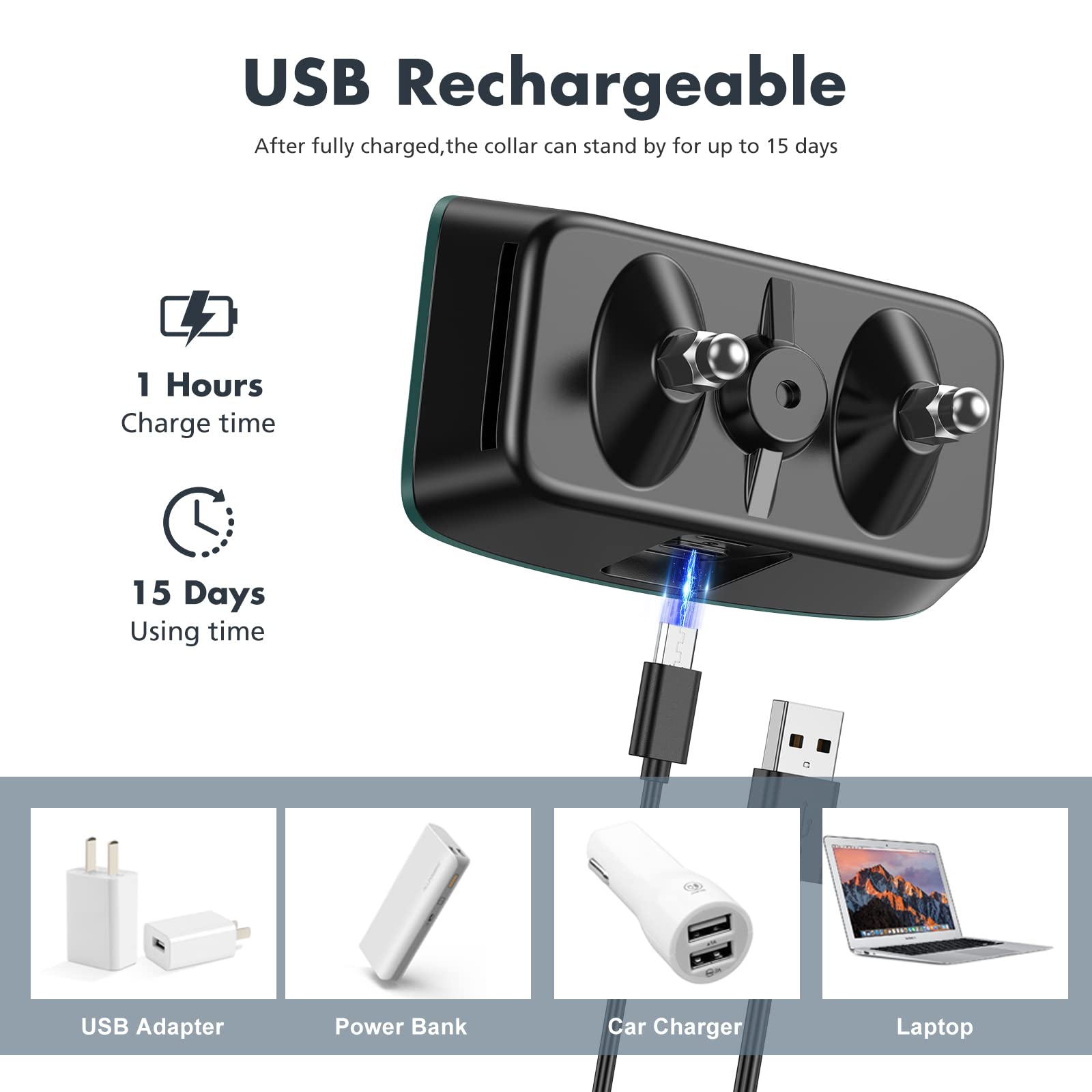 Rechargeable Anti Barking Collar for Dogs with Adjustable Sensitivity