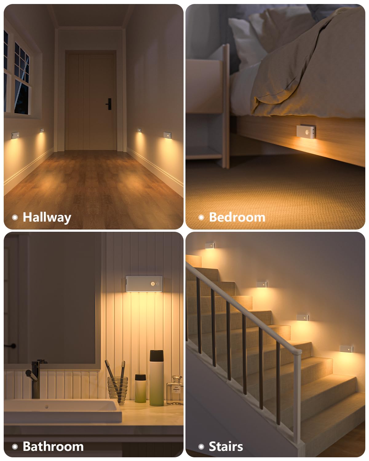 WILLED Motion Sensor Night Light Rechargeable Stair Lights