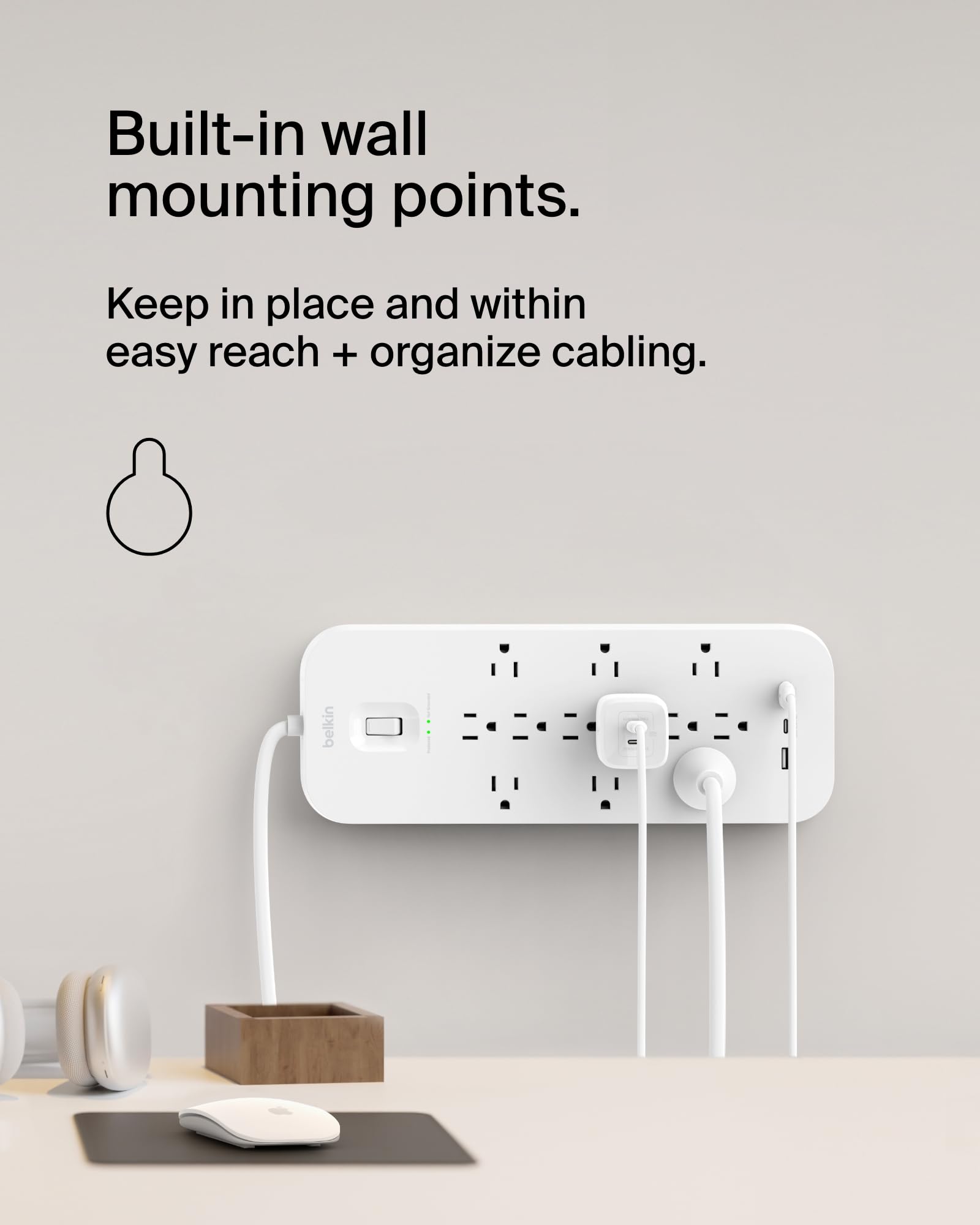 Belkin 12 Outlet Surge Protector Power Strip USB C Safe