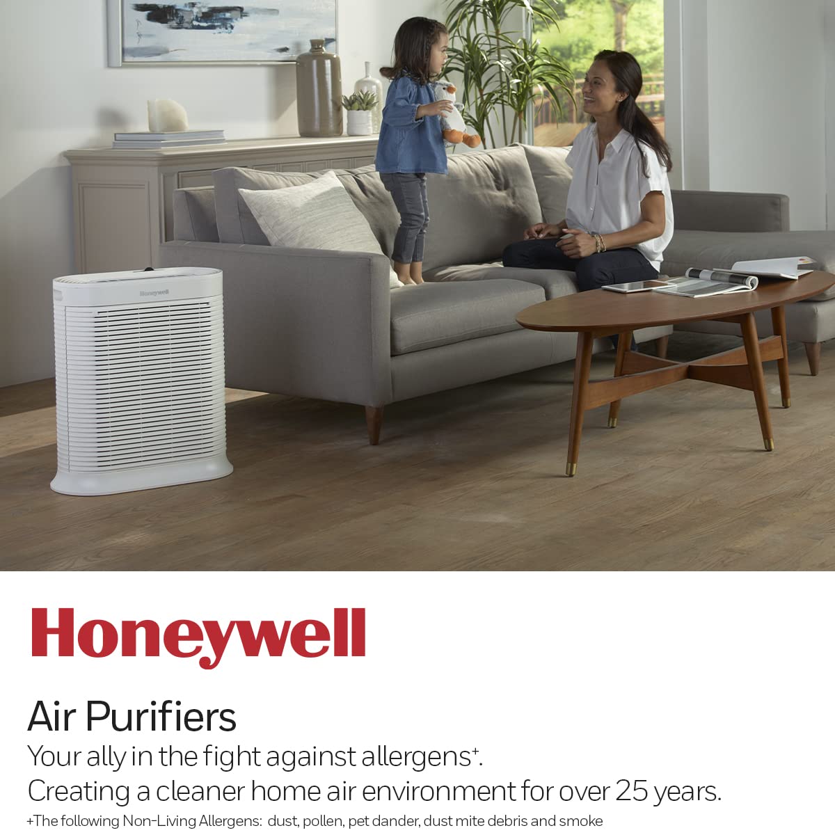 Honeywell HEPA Air Purifier for Large Rooms Reduces Allergens