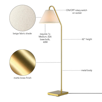 Modern 58 Inch Floor Lamp with Geometric Design