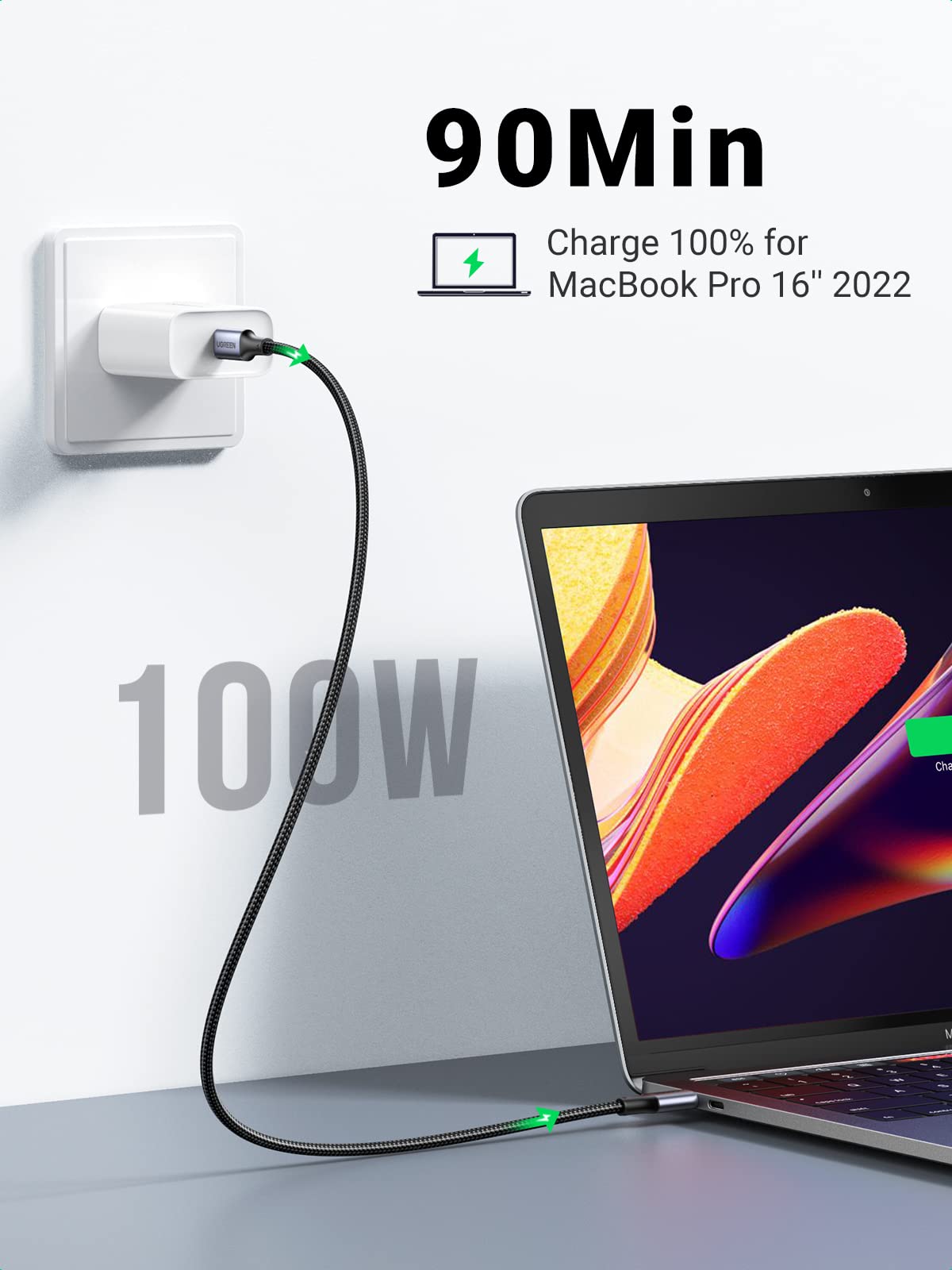 UGREEN 100W USB C to USB C Charger Cable 10FT
