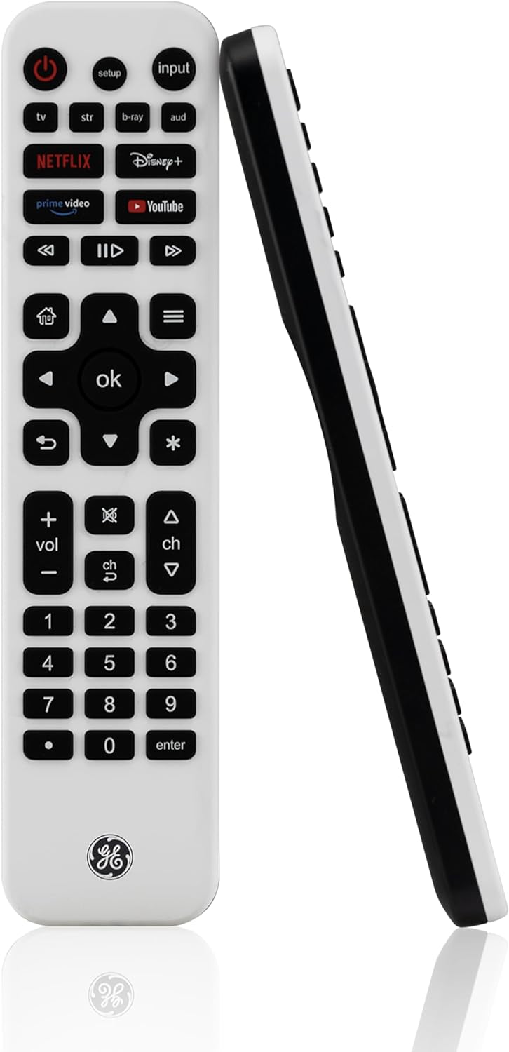 GE Rechargeable Universal TV Remote Control with Backlit Buttons