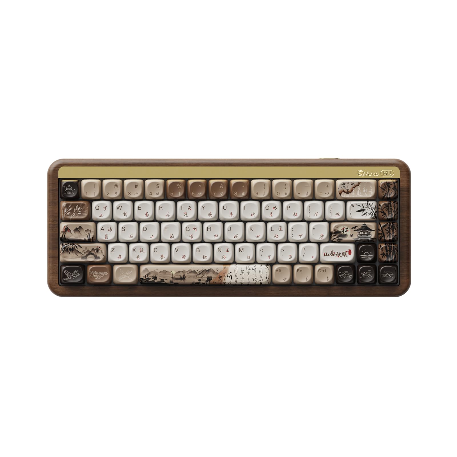 Akko Mechanical Gaming Keyboard With Walnut Case