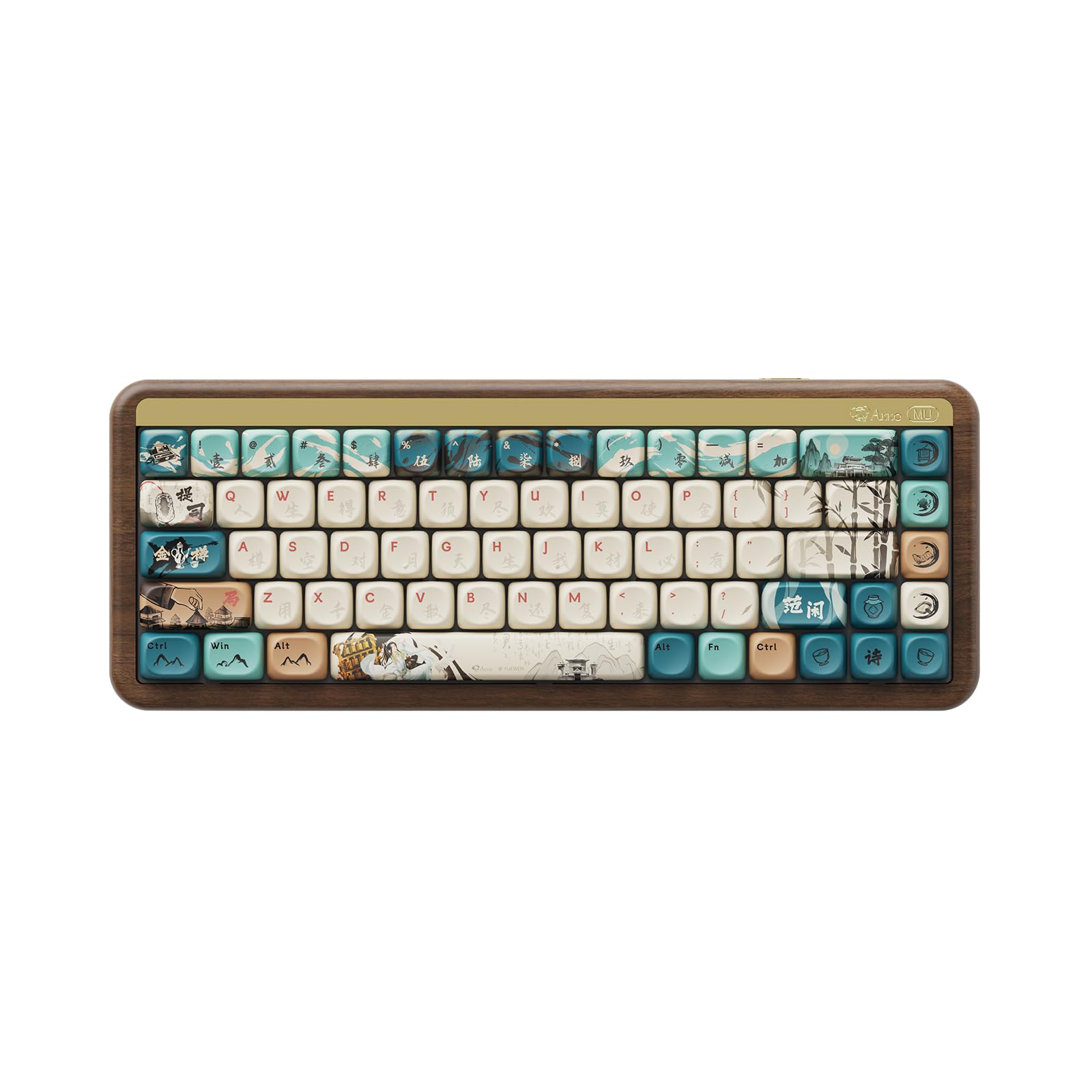 Akko Mechanical Gaming Keyboard With Walnut Case