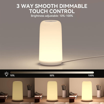 Touch Bedside Table Lamp Rgb 3 Way Dimmable Nightstand