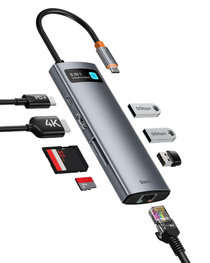 Baseus 4K Multiport Docking Station Dual HDMI DP USB Hub PD