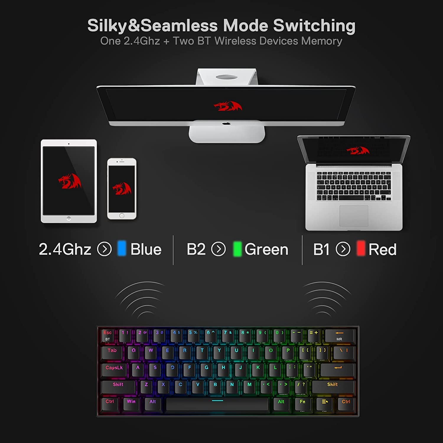 Redragon K530 Pro Wireless RGB Mechanical Keyboard