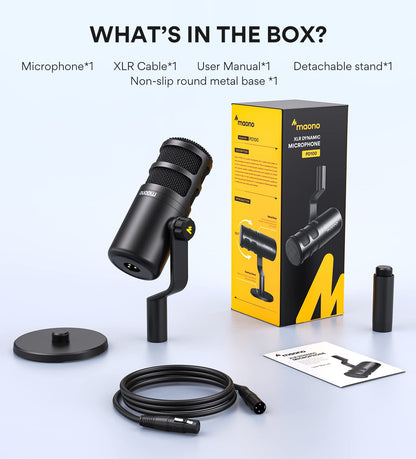 Maono PD100 XLR Cardioid Dynamic Podcast Microphone