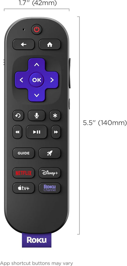 Roku Voice Remote Pro Enhanced Control with Backlit Buttons