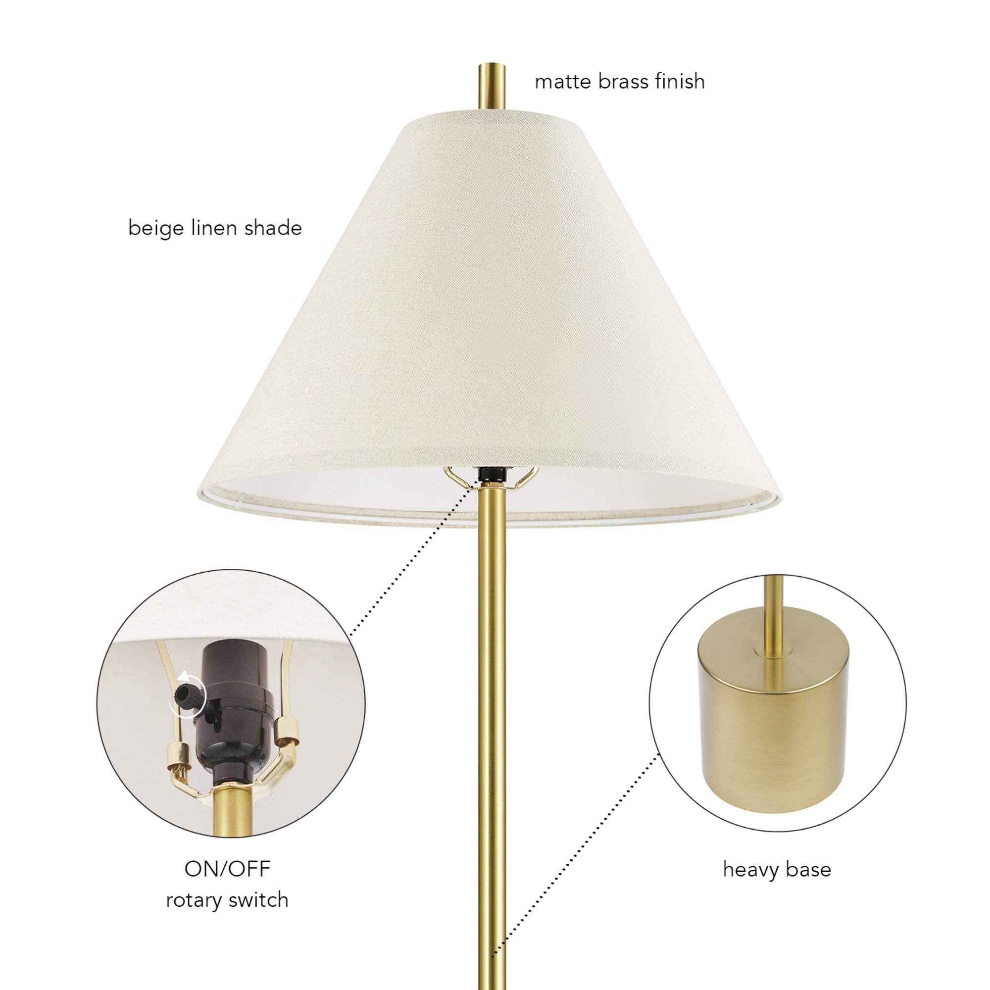 Modern 58 Inch Floor Lamp with Geometric Design