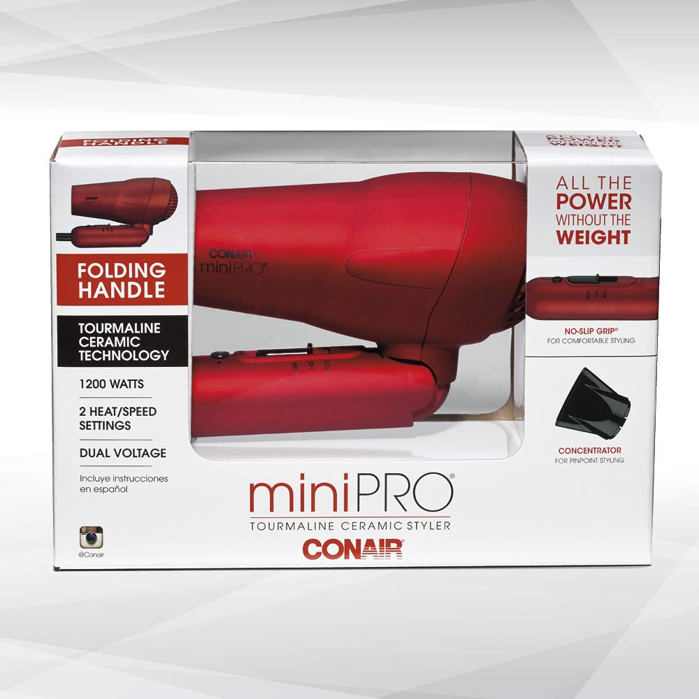 Conair MiniPRO Travel Hair Dryer with Folding Handle