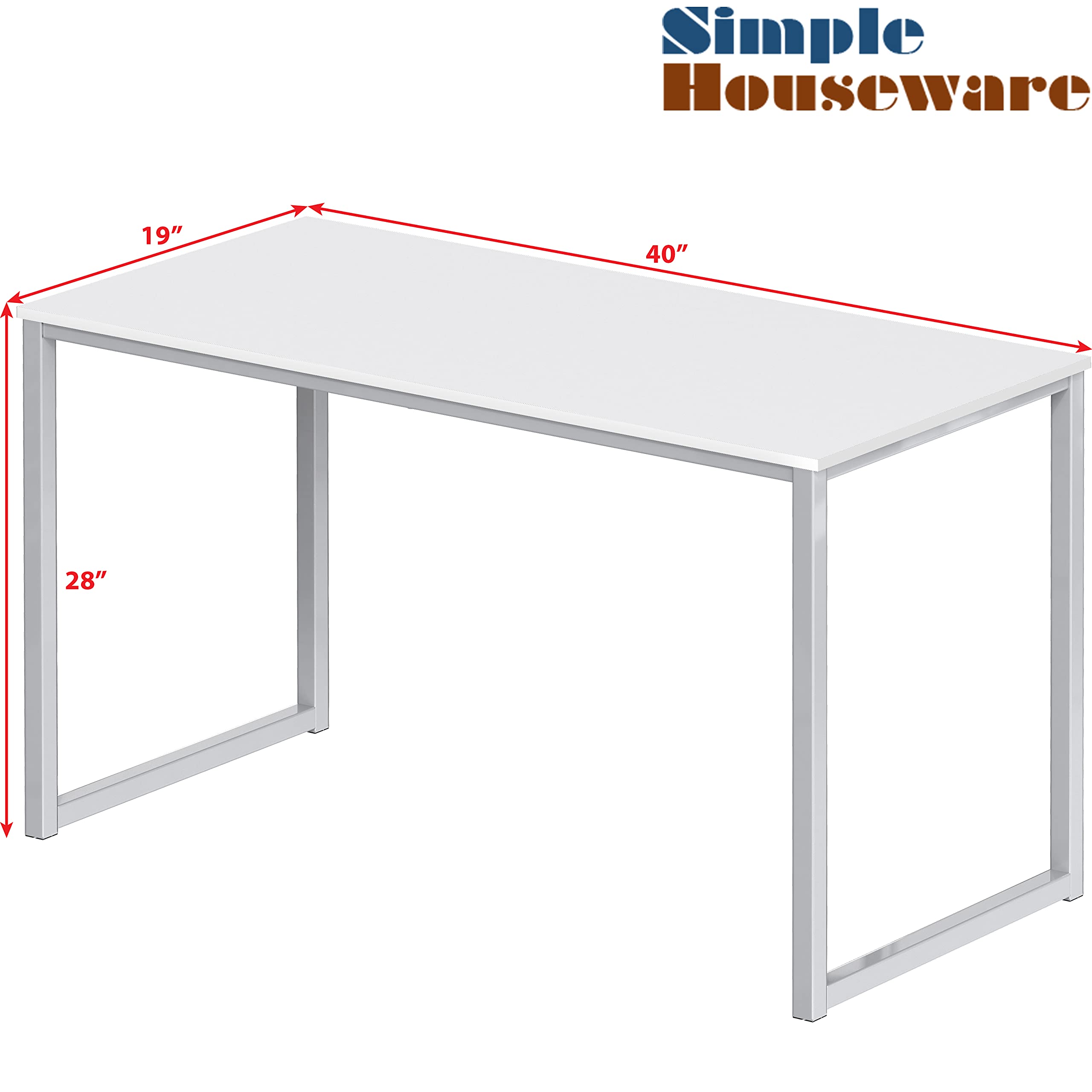 SHW 48 Inch Black Home Office Computer Desk