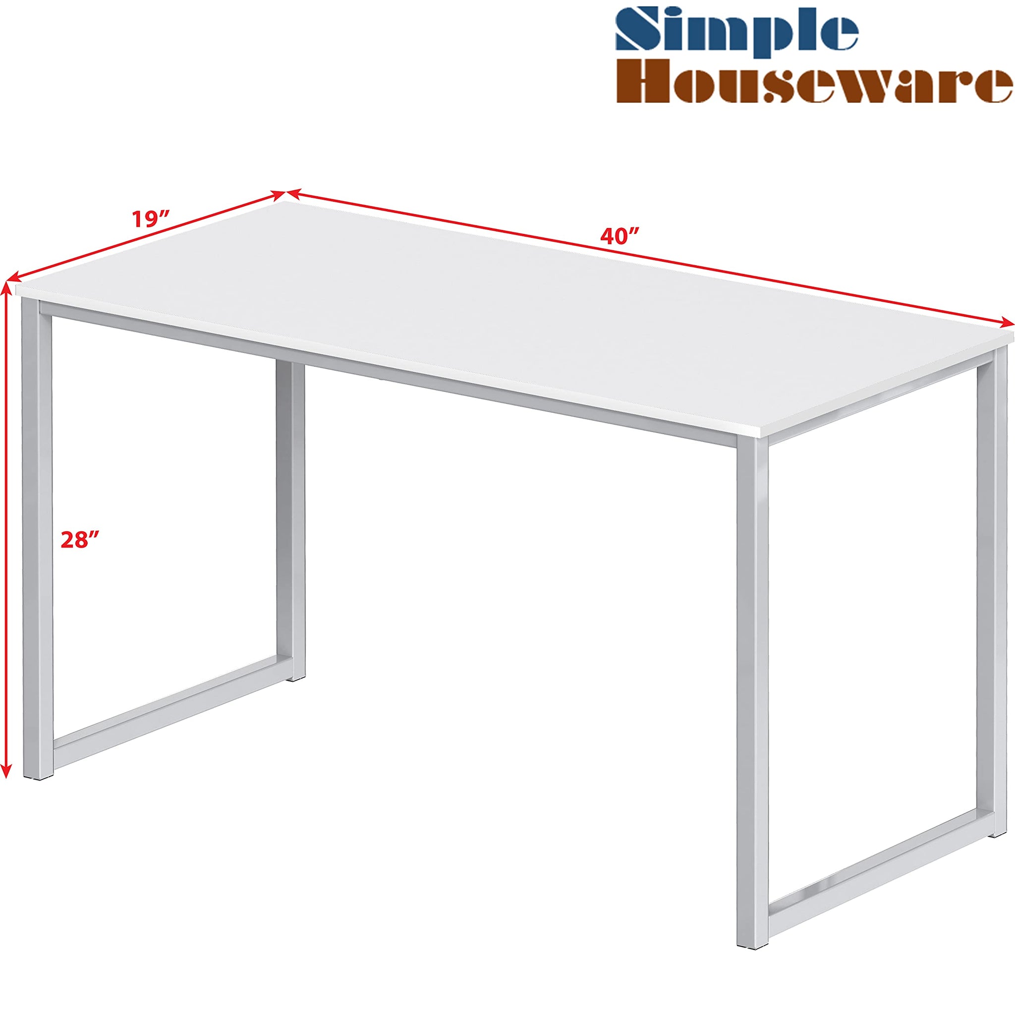 SHW 48 Inch Black Home Office Computer Desk