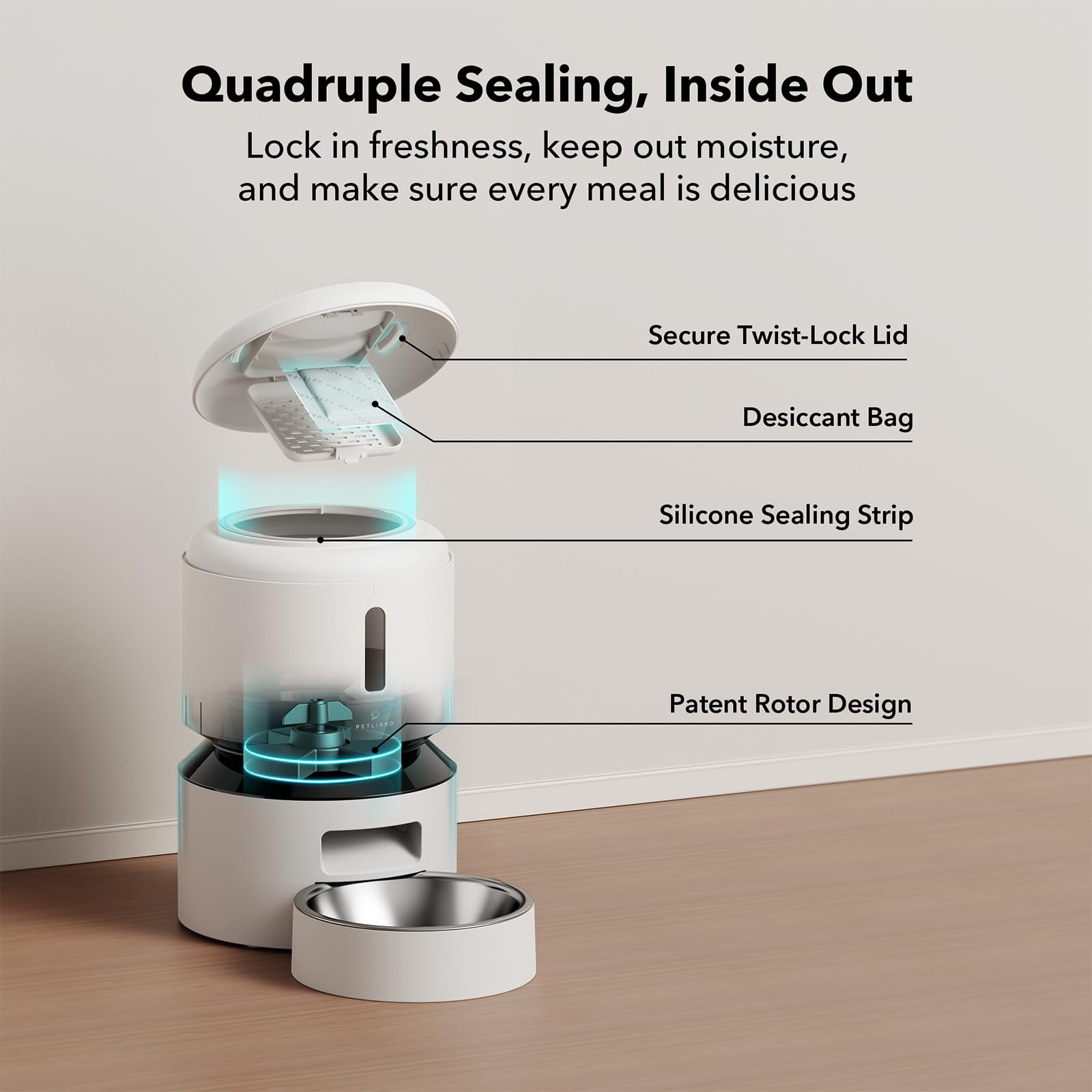 Automatic Cat Feeder with Freshness Preservation and Timed Meals