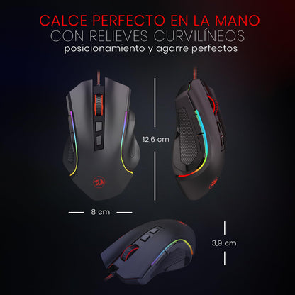 Redragon M602 Ergonomic RGB Gaming Mouse with Adjustable DPI
