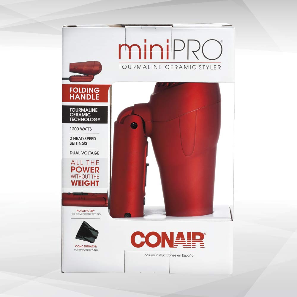 Conair MiniPRO Travel Hair Dryer with Folding Handle