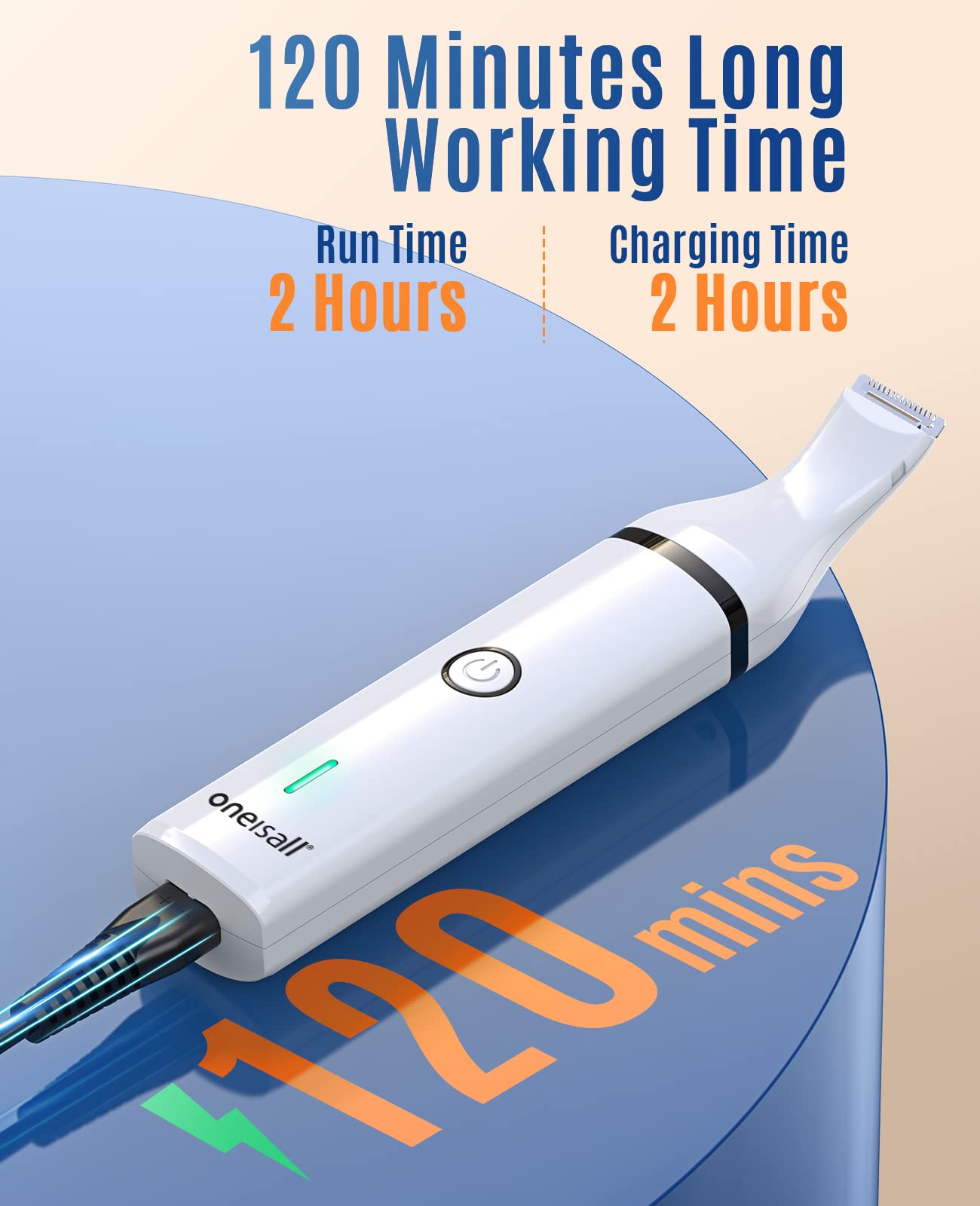 Oneisall Dog Clippers Cordless Low Noise Grooming Trimmer