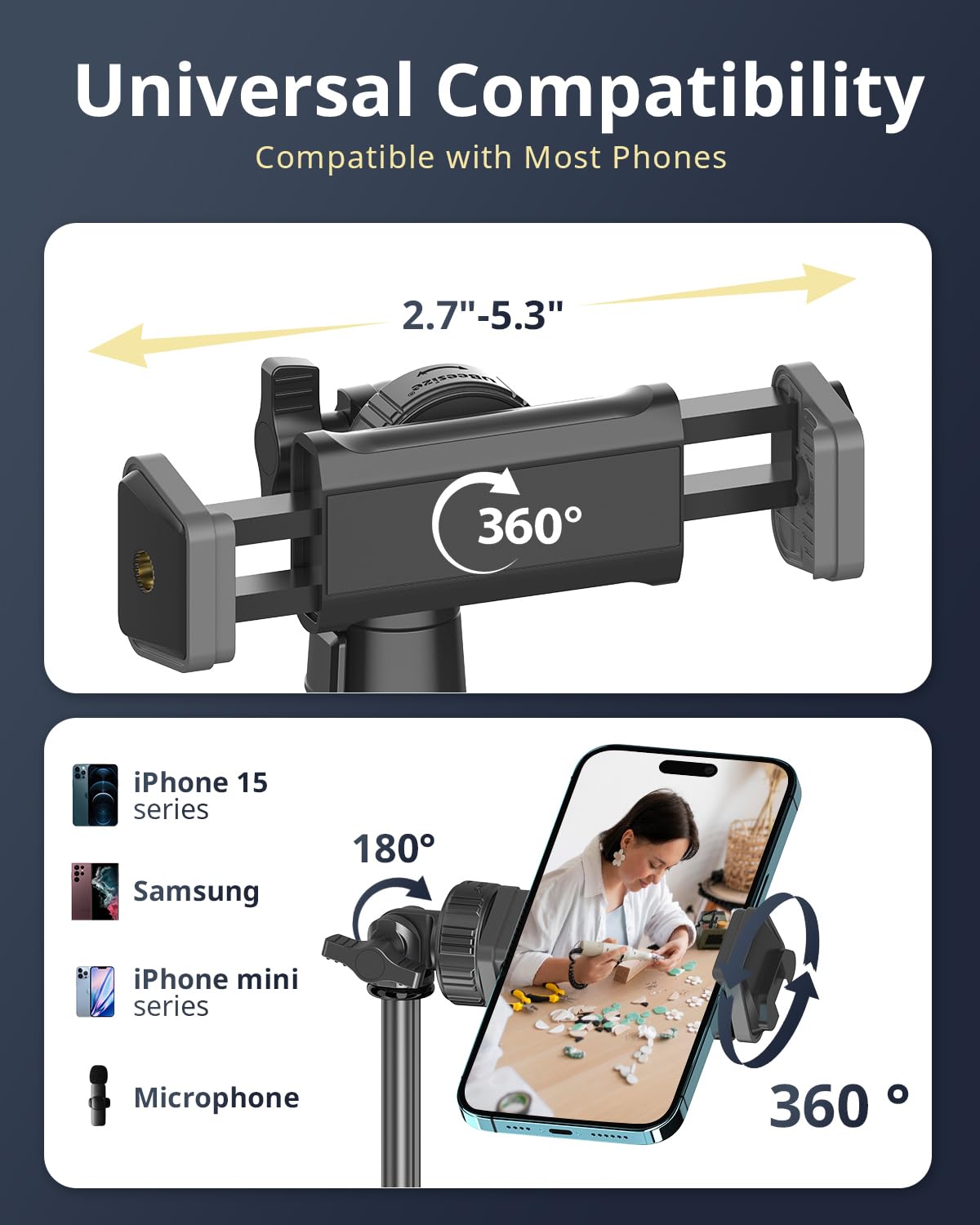 UBeesize 12 Inch Selfie Ring Light with Adjustable Tripod
