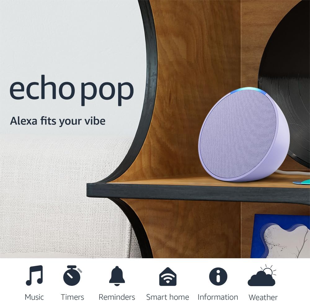 Echo Pop Compact Smart Speaker With Rich Voice Control