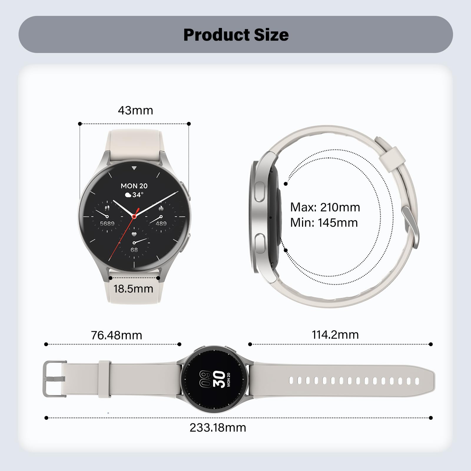 Smart Watch For Women With Alexa Health Tracking AMOLED