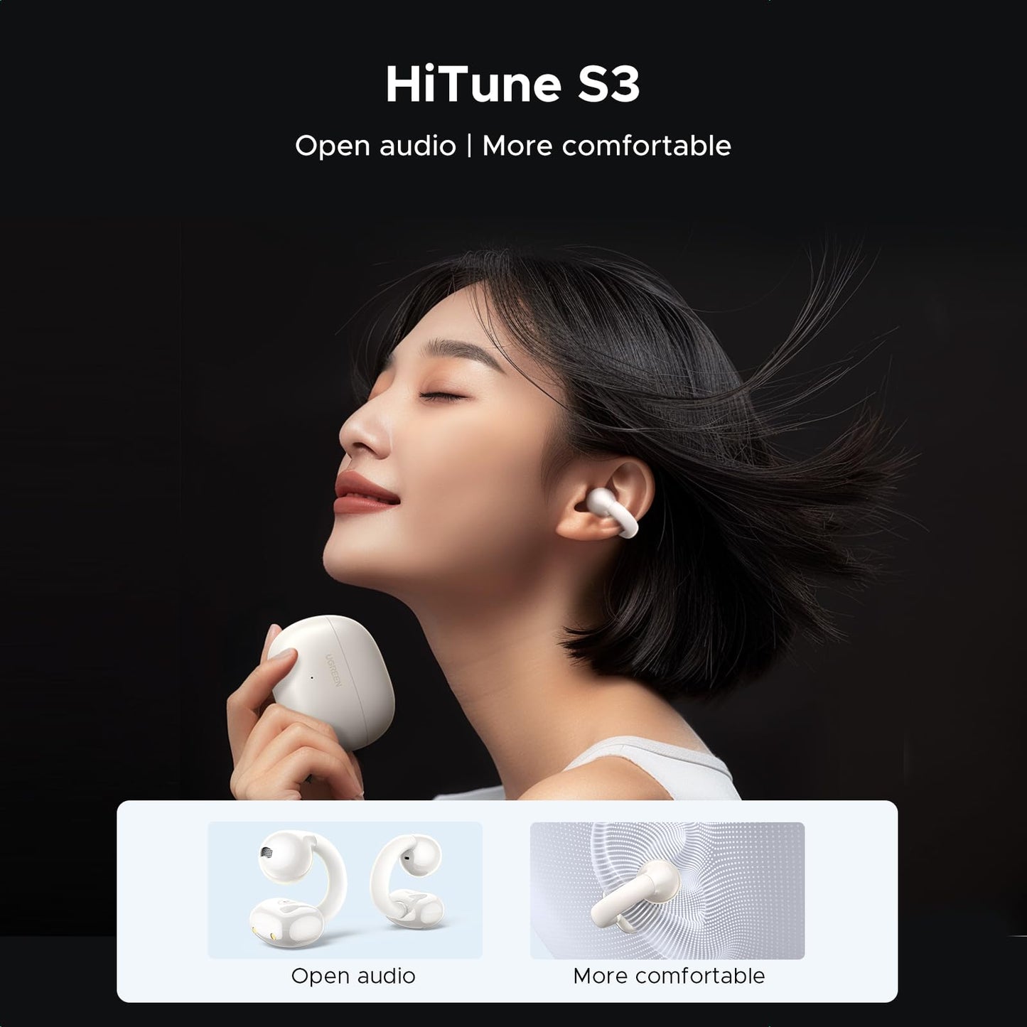 UGREEN Open Ear Wireless Headphones Bluetooth 5.4 30 Hours