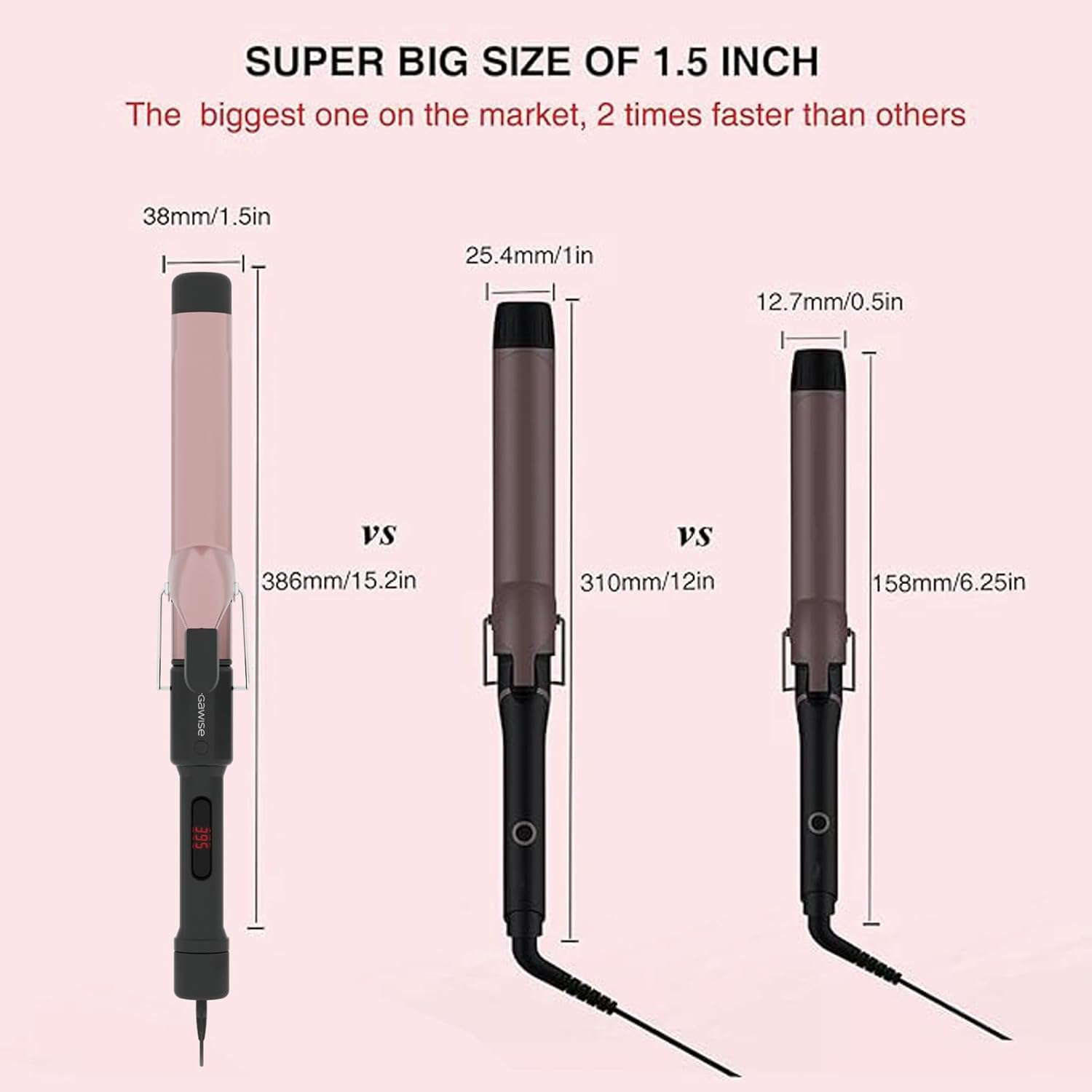 MegaWise Pro Ceramic Hair Curling Iron with Fast Heating
